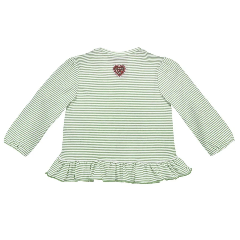 BONDI Baby Mädchen Langarmshirt "Rehkitz" 86673 | Grün/Weiß
