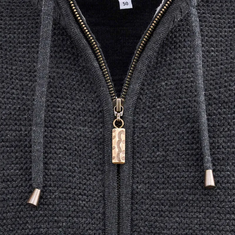 MADDOX Herren Trachten Strickjacke "Bruneck" mit Kapuze | Anthrazit