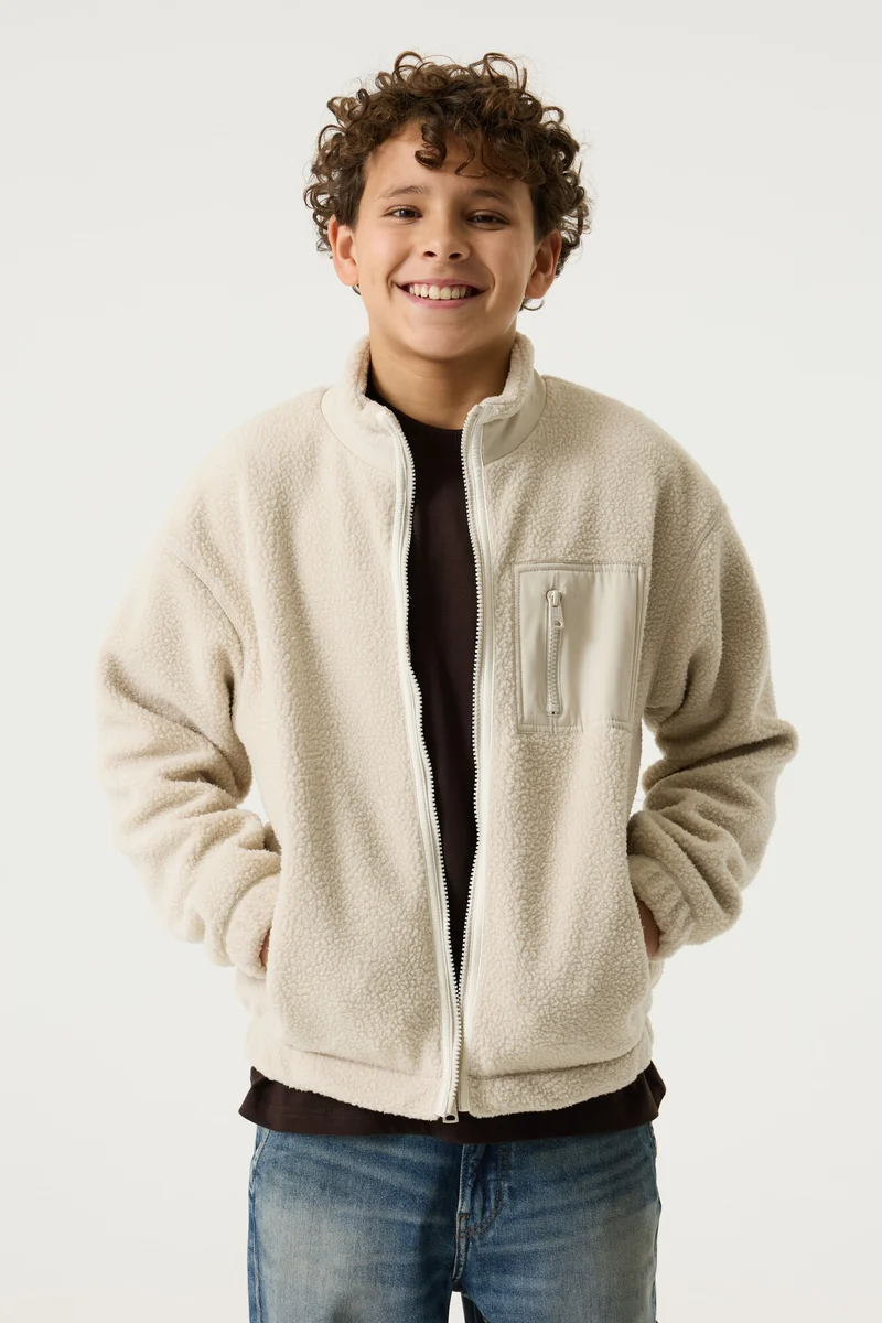 Fleece-Jacke mit Brusttasche