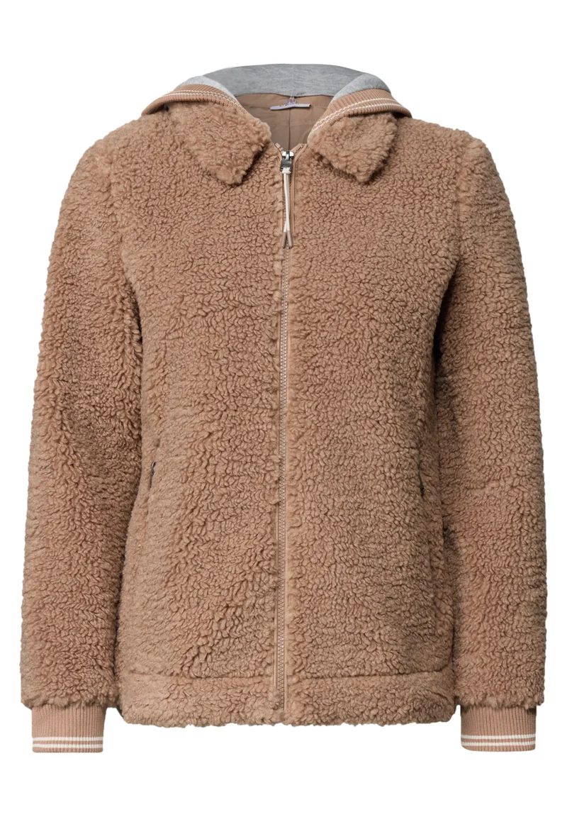 Teddy-Overshirt mit Scuba-Kapuze