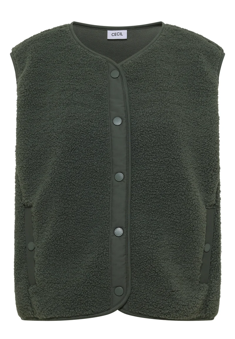 Teddy-Weste mit Softshelldetails