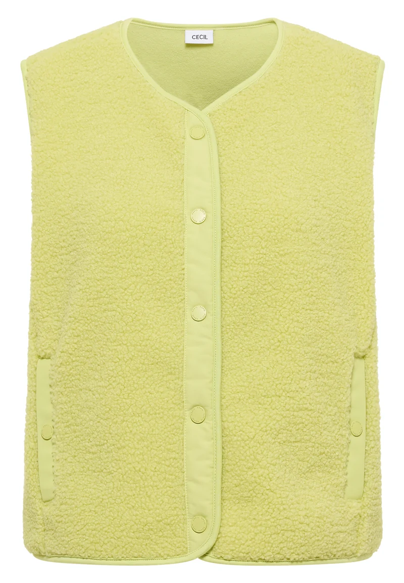 Teddy-Weste mit Softshelldetails