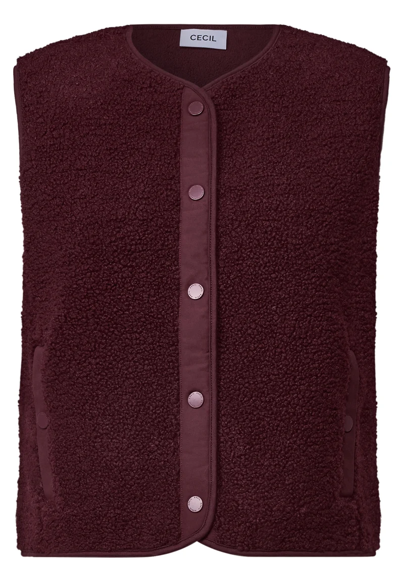 Teddy-Weste mit Softshelldetails