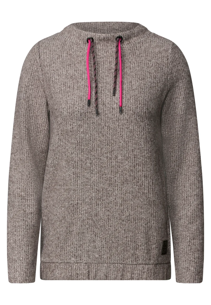 Rippshirt mit Funnel Neck