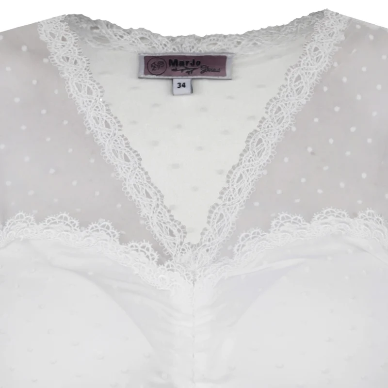 MarJo Dirndlbluse "Anzing" Kurzarm | Offwhite