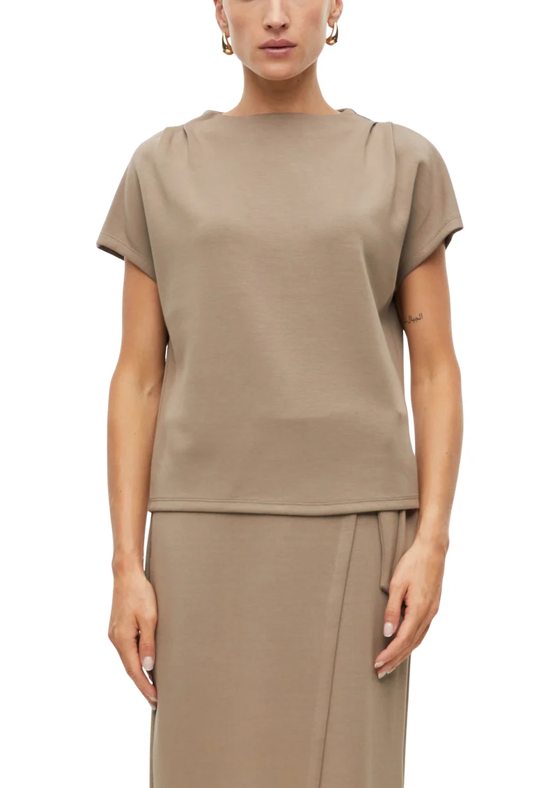 Scuba-Top mit Falten-Details