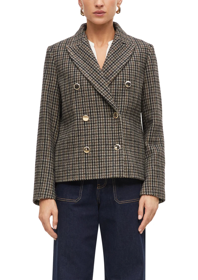 Blazer-Jacke mit Hahnentrittmuster