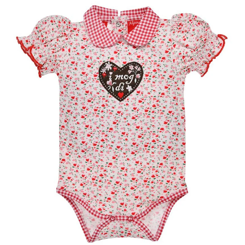 BONDI Baby Halbarm Body "I Mog Di" 86992 | Blumenalloverdruck