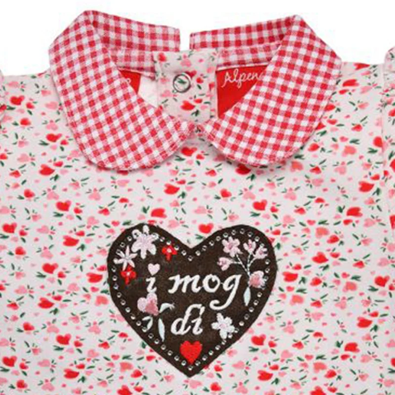 BONDI Baby Halbarm Body "I Mog Di" 86992 | Blumenalloverdruck