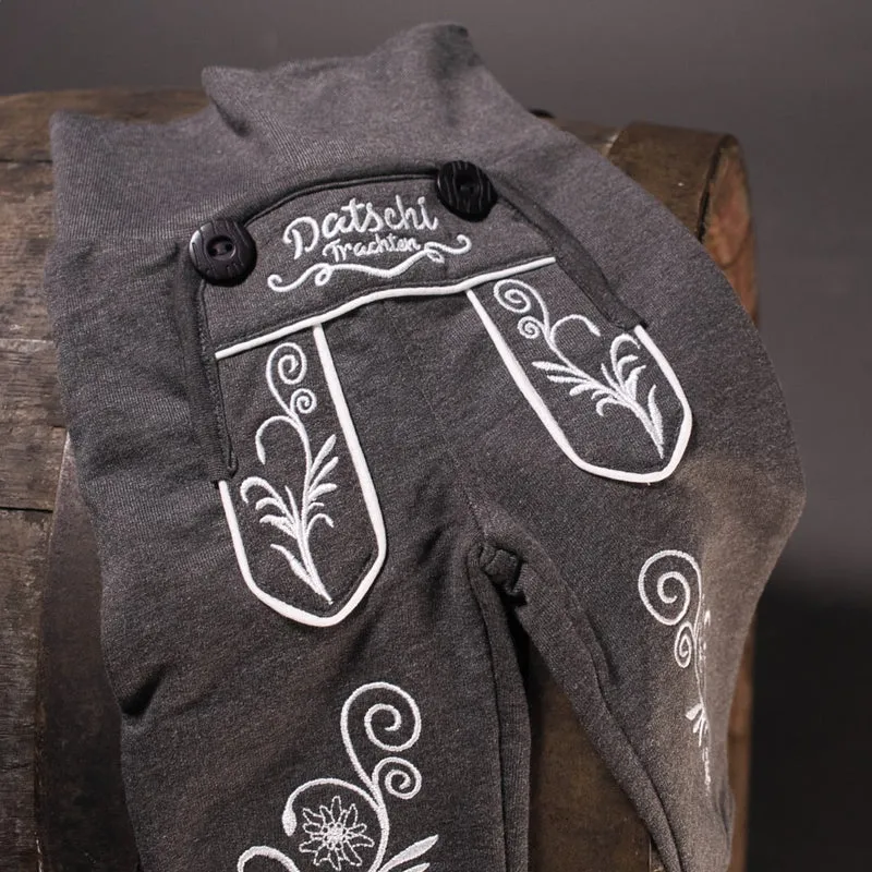 Baby Lederhosen Jogginghose Dunkelgrau