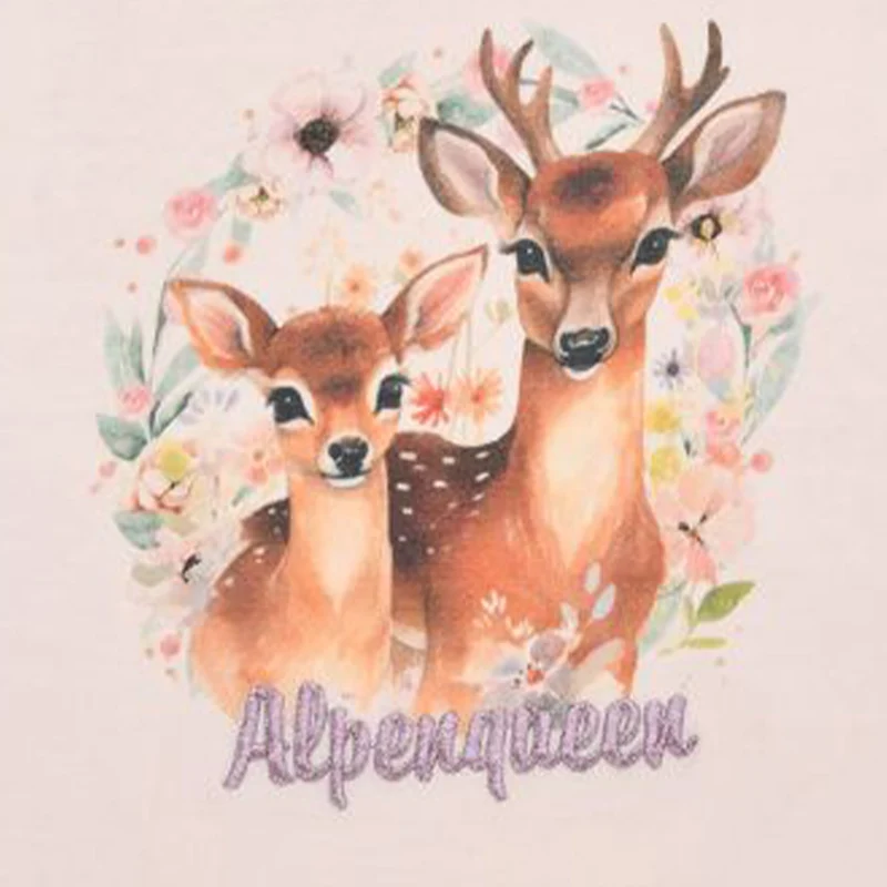 BONDI Mädchen T-Shirt "Alpenqueen" mit Hirschprint 26108 | Puder