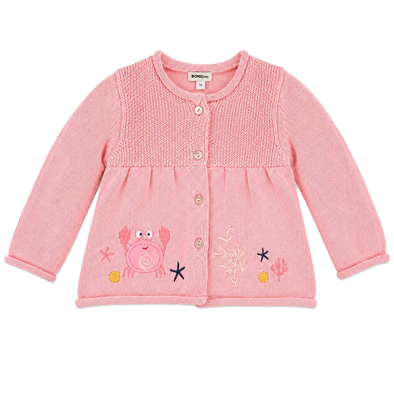 BONDI Baby Mädchen Strickjacke "Marine Life" 86693 | Candy Rosa