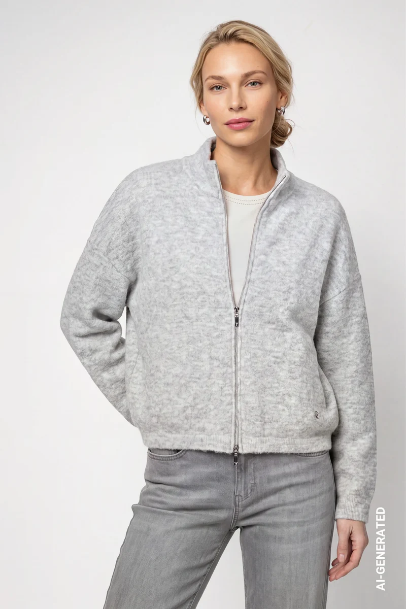 Jacke mit Stehkragen und Seitentaschen