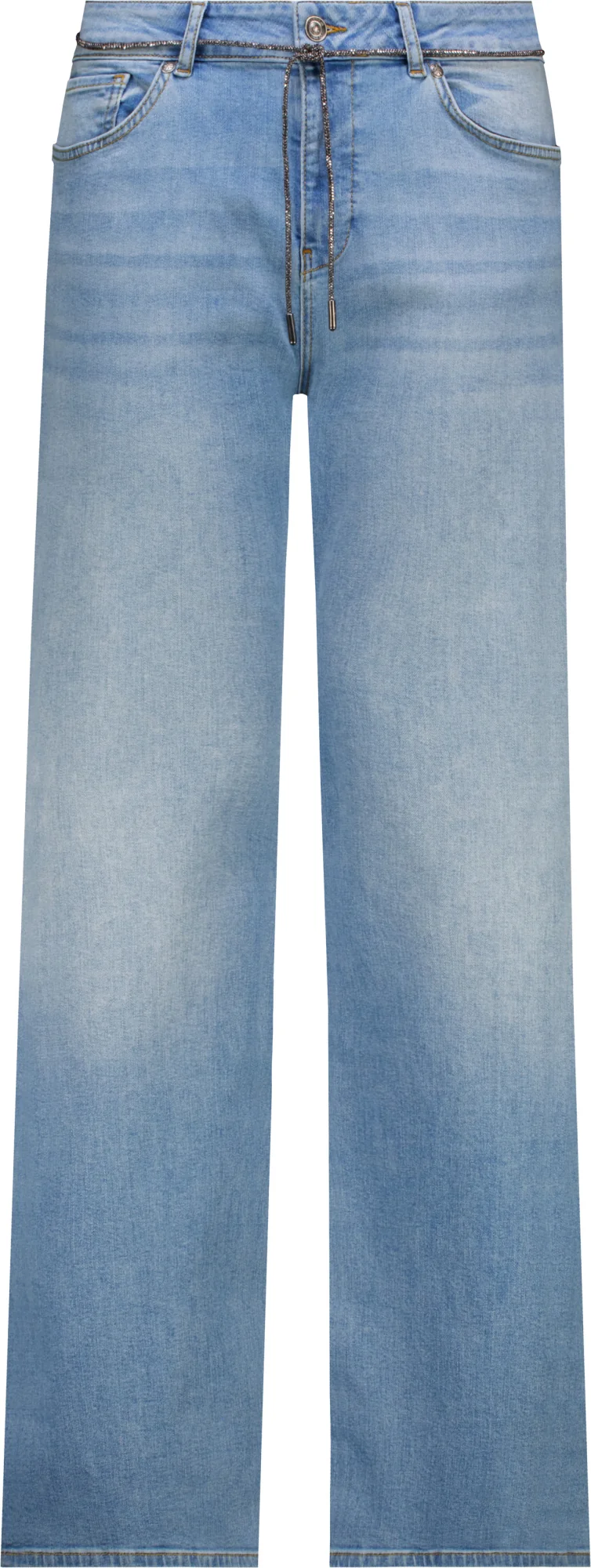 Wide Leg Jeans mit Strassband