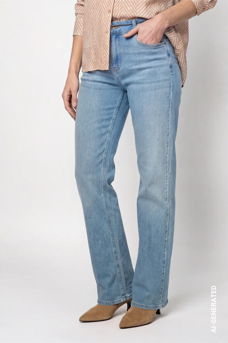 Wide Leg Jeans mit Strassband