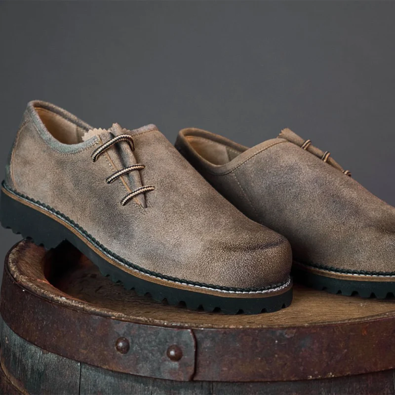 MeiSchua! Haferlschuhe Nik Seitliche Schnürung Braun