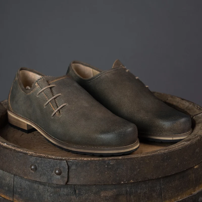 MeiSchua! Haferlschuhe Hans Seitliche Schnürung Braun