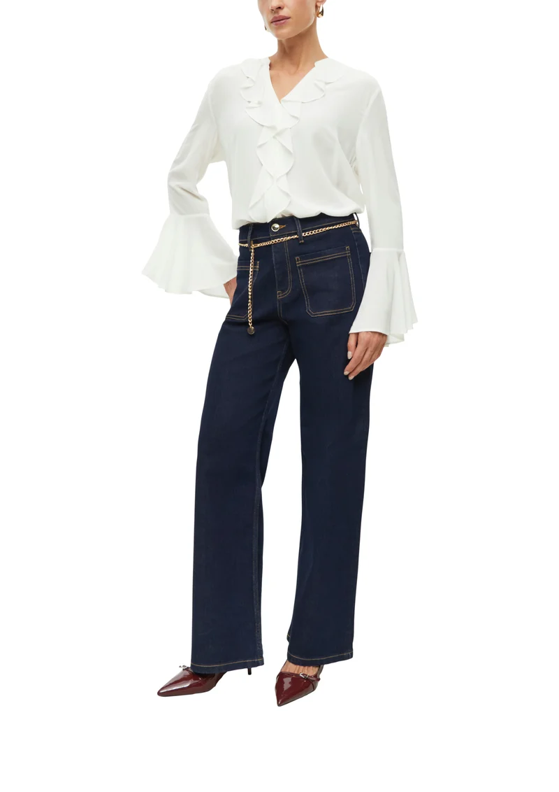 SURI Wide Fit Jeans mit Zier-Gürtel