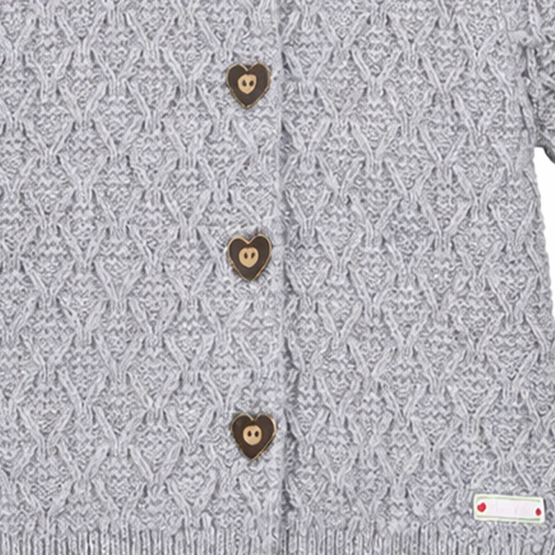 BONDI Mädchen Trachten Strickjacke "Alpenglück" 86852 | Grau