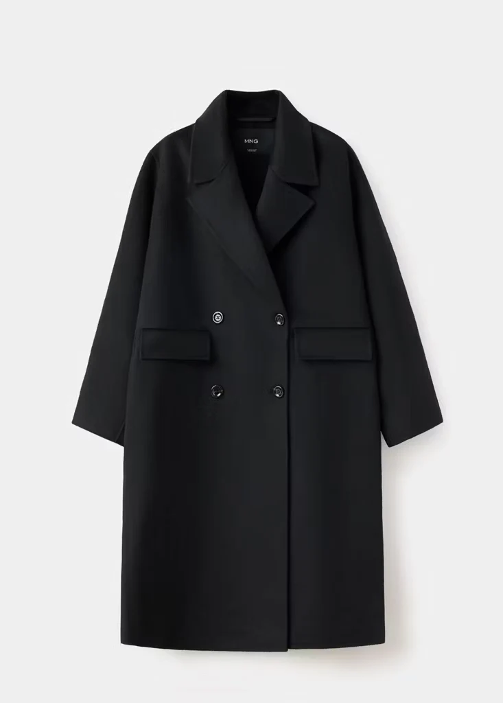 PICAROL Oversize-Wollmantel – Schwarz