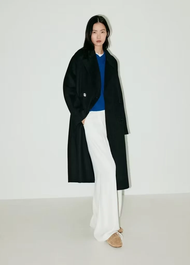 PICAROL Oversize-Wollmantel – Schwarz