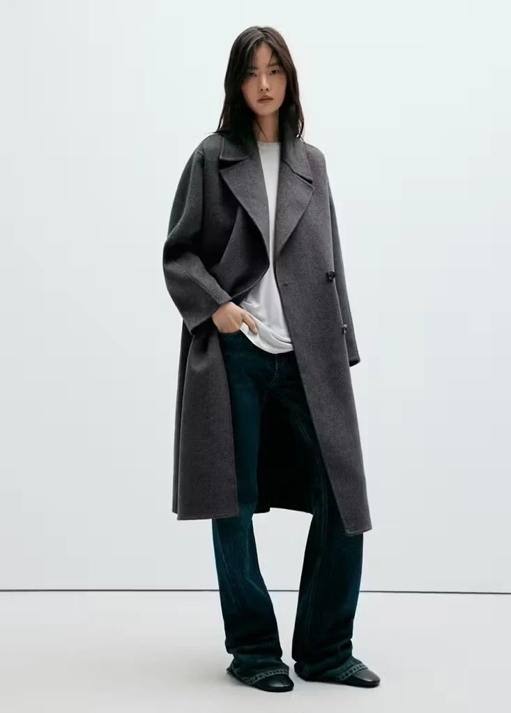 PICAROL Oversize-Wollmantel – Dunkelgrau
