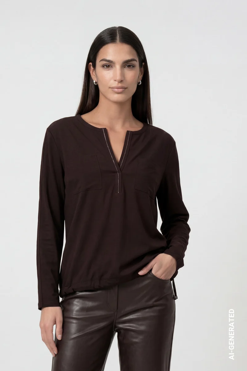 Blusenshirt mit Satinoptik
