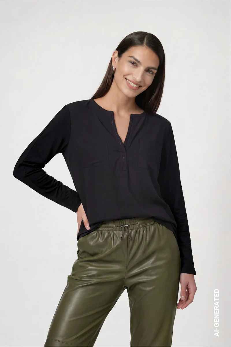 Blusenshirt mit Satinoptik