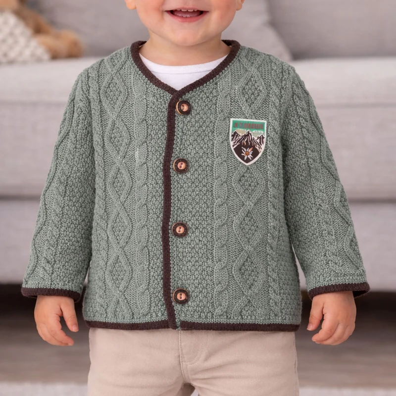 BONDI Baby Jungen Strickjacke 91785 | Kiwi
