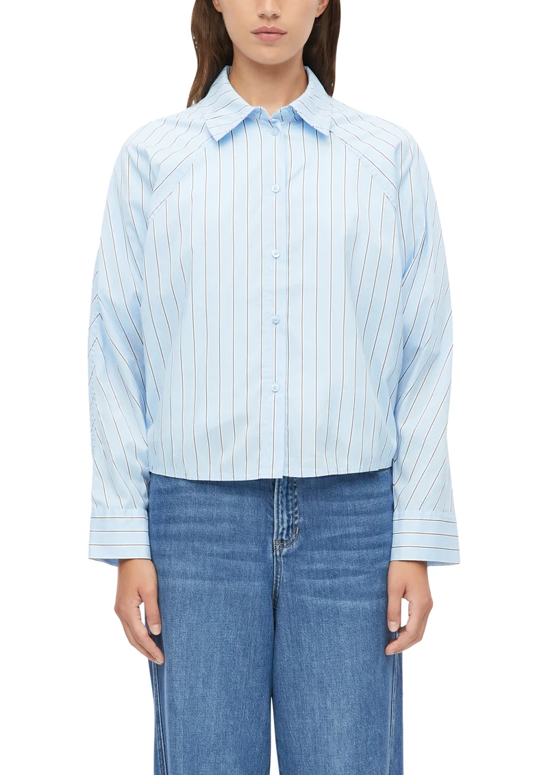 Gestreifte Bluse mit Fledermausarm