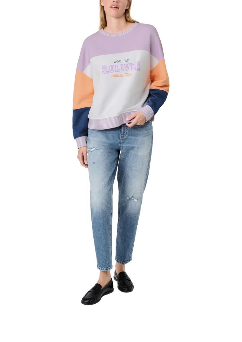 s.Oliver x Heidi Klum: Colourblock-Sweatshirt mit Logo