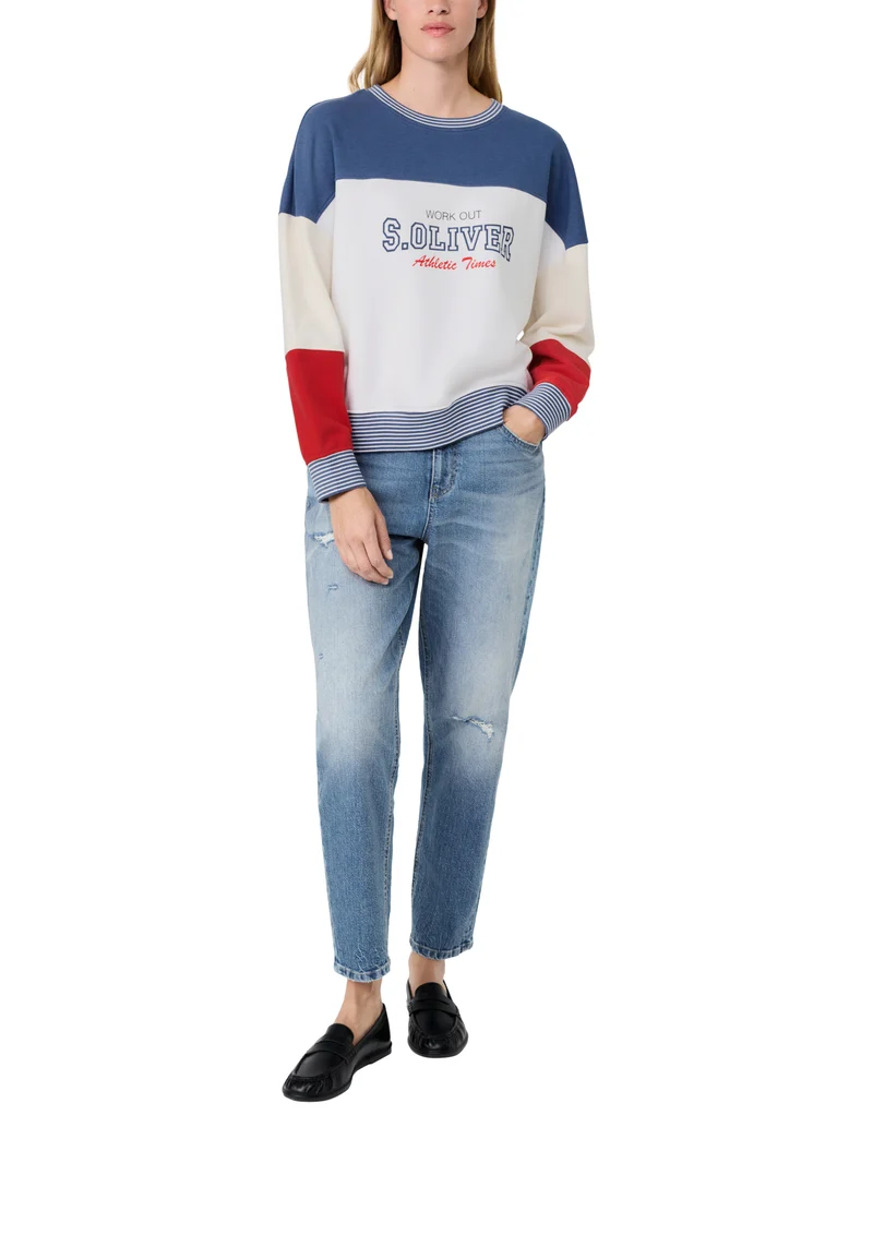 s.Oliver x Heidi Klum: Colourblock-Sweatshirt mit Logo