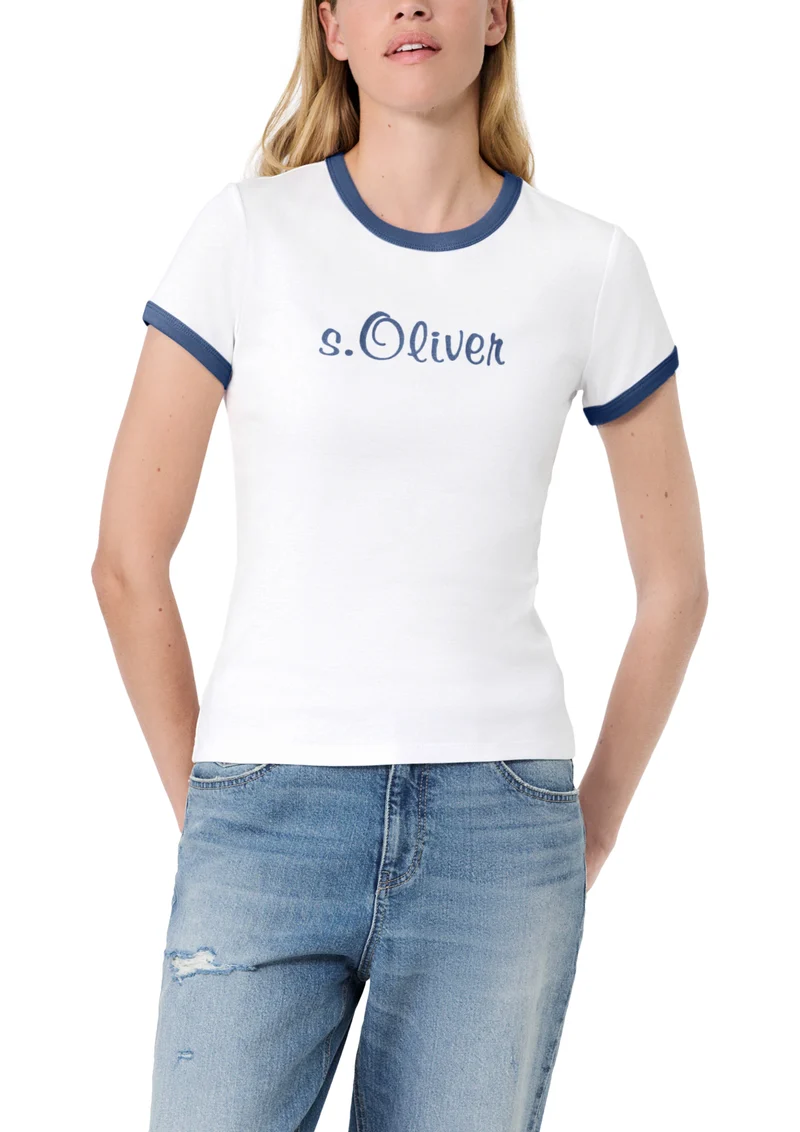 s.Oliver x Heidi Klum: Slim Fit T-Shirt mit Logo