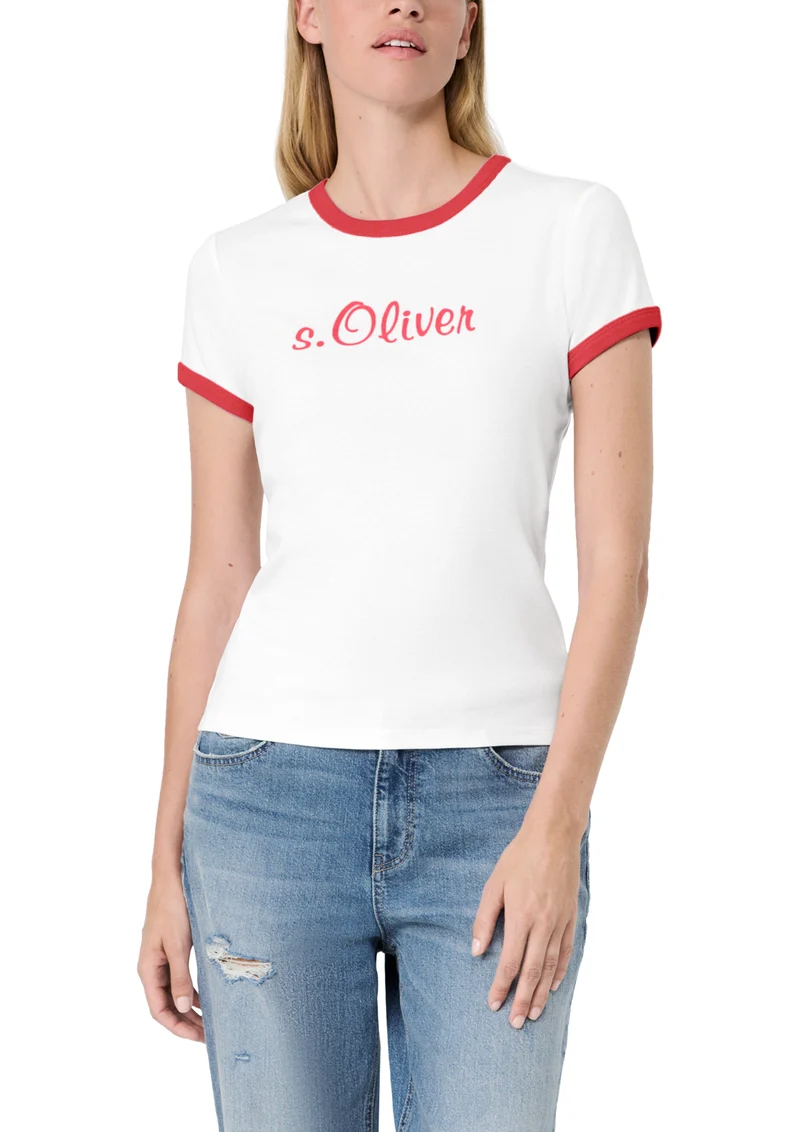 s.Oliver x Heidi Klum: Slim Fit T-Shirt mit Logo