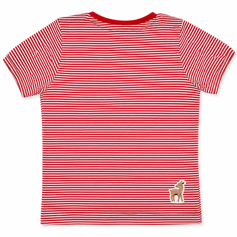 BONDI Mädchen T-Shirt "Herzilein" 86981 | Rot Weiß Geringelt