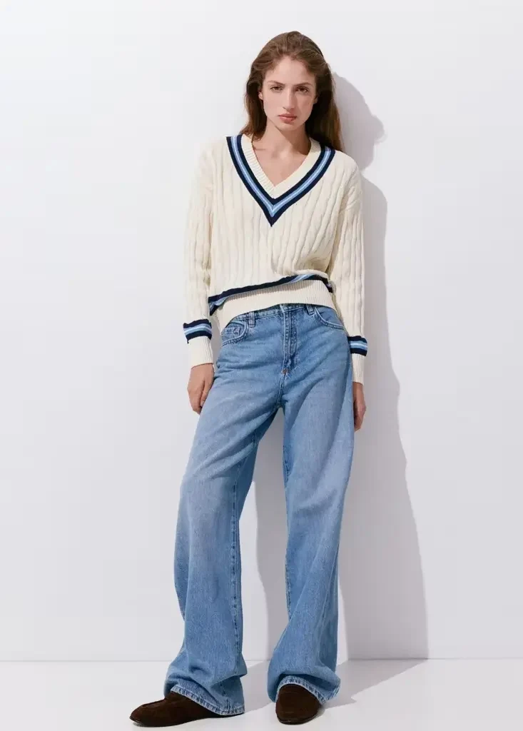 LEAGUE Pullover mit Zopfmuster