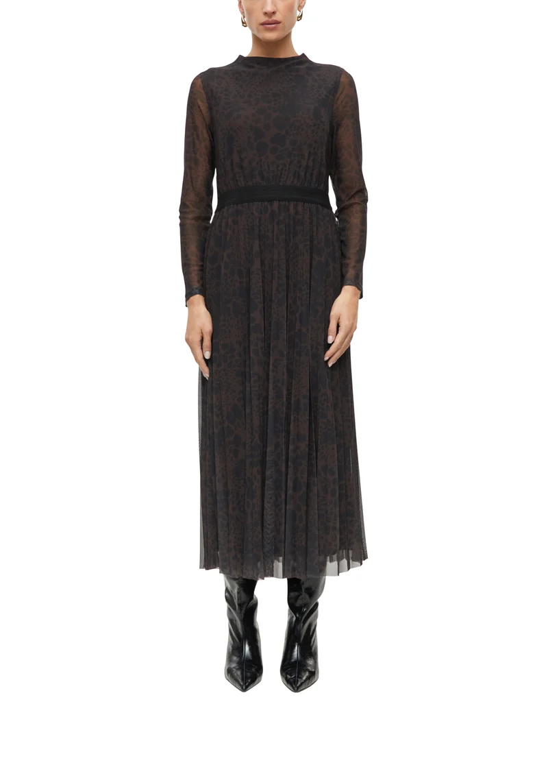 Meshkleid mit Leo-Print