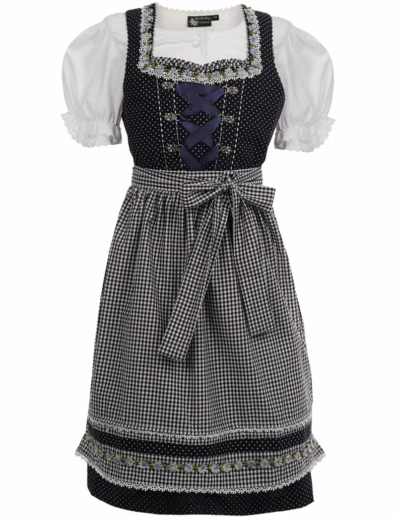 MADDOX Kinder Dirndl "Milena" 3-tlg. | Marineblau Weiß