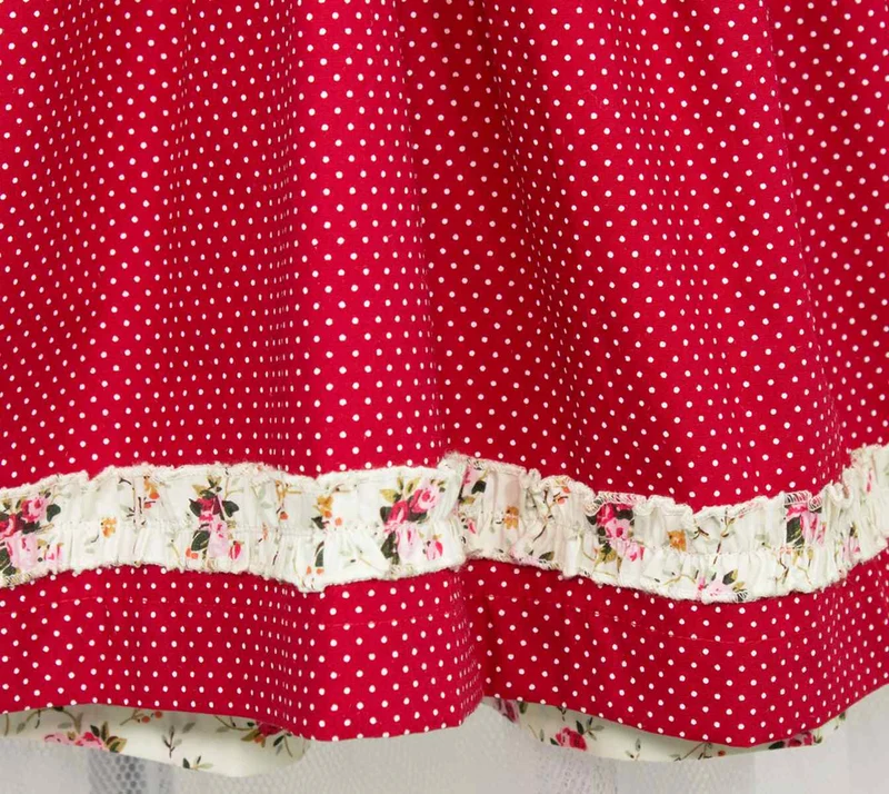MADDOX Kinder Dirndl "Zermatt" 3-tlg. | Streublümchen Creme Rot