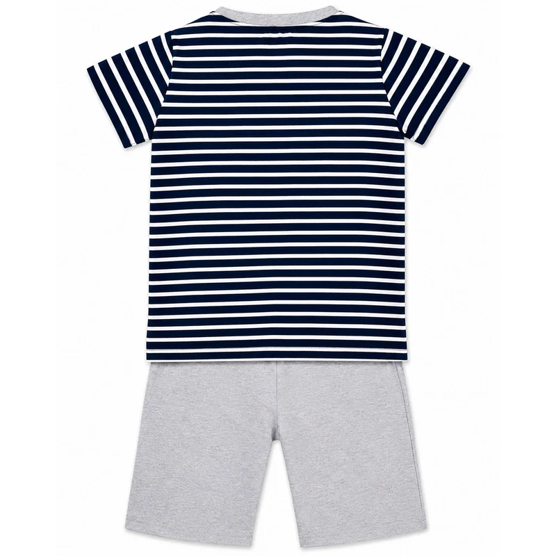 BONDI Jungen Shorty Pyjama "Traktor" 33157 | Stripe Navy / White