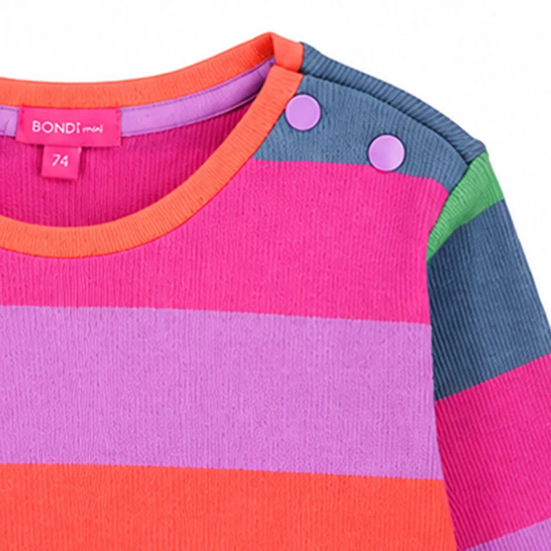 BONDI Mädchen Langarmshirt "Be mine" 86966 | Stripe Pink/Apricot