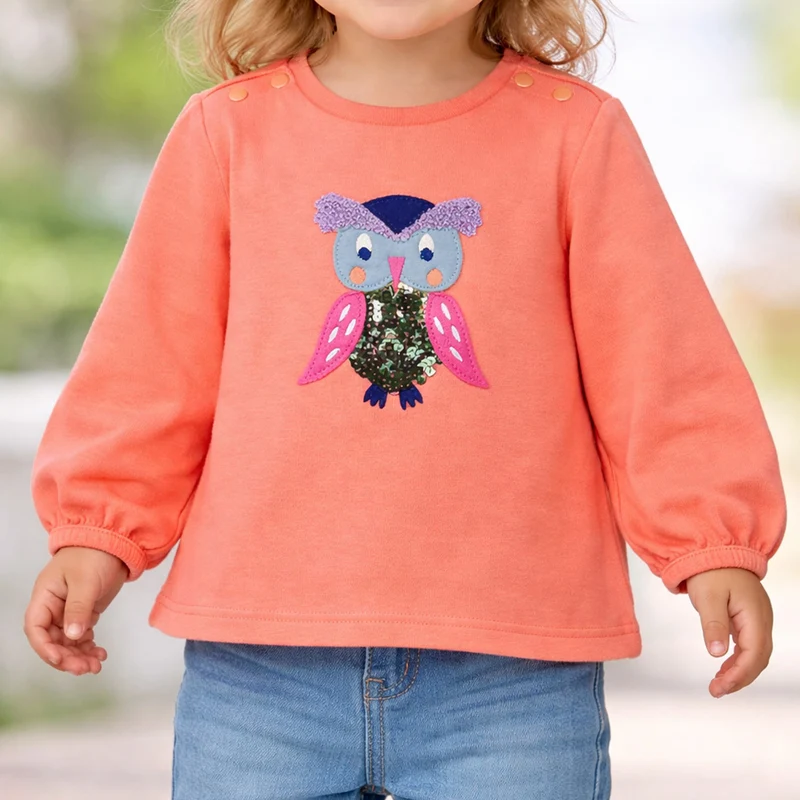 BONDI Baby Mädchen Langarmshirt "Eule" 86968 | Apricot