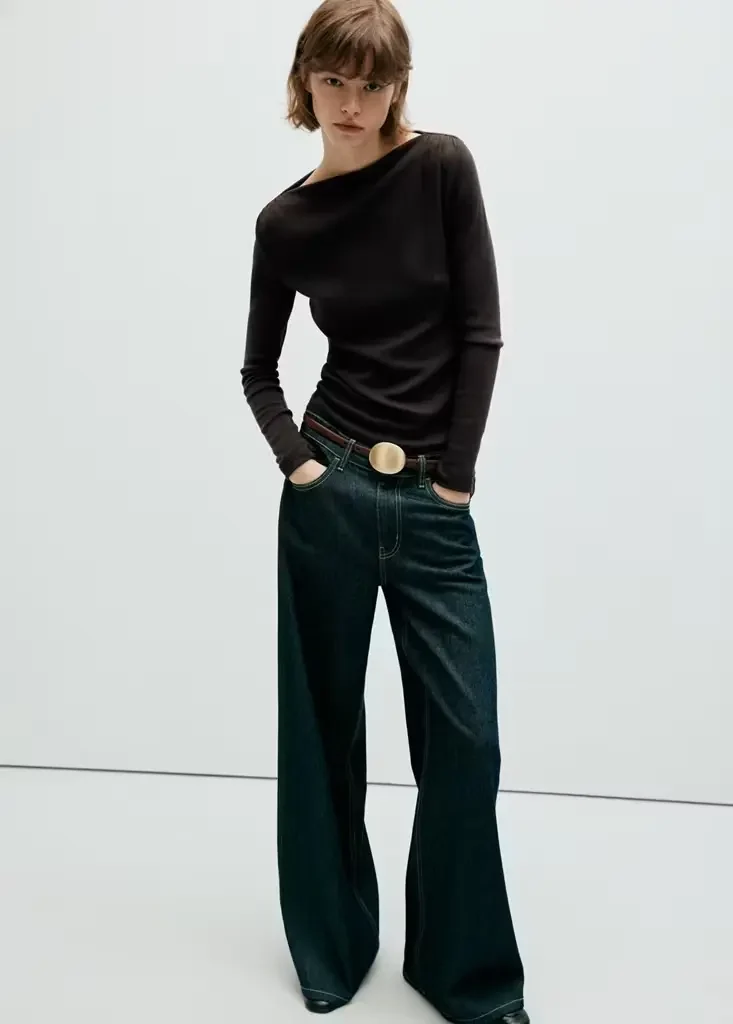 LILOBAR Langarmshirt mit Bateau-Ausschnitt