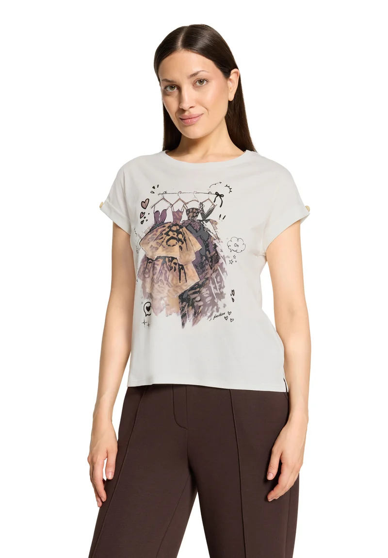 Printshirt mit Ärmelaufschlag