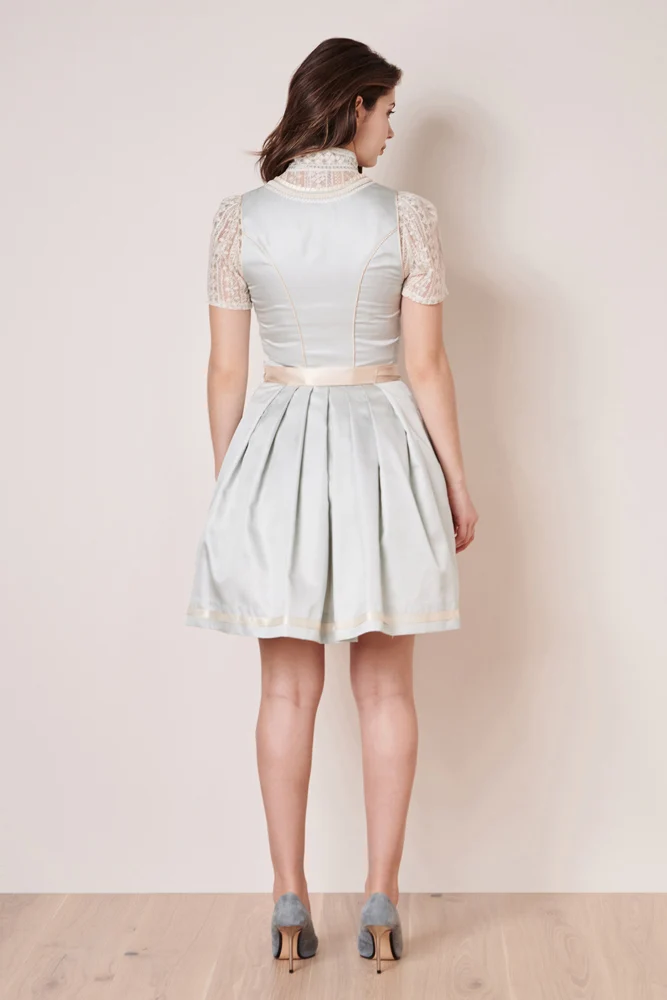 Krüger Dirndl "Dalina" Spitzenschürze 412465 | Hellblau Creme 50cm
