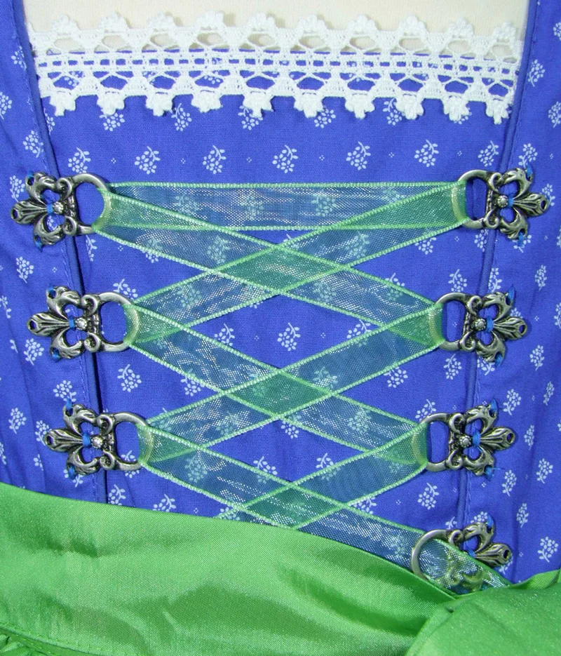 Isar-Trachten Jugend Dirndl "Stefanie" 44867 | Blau Grün