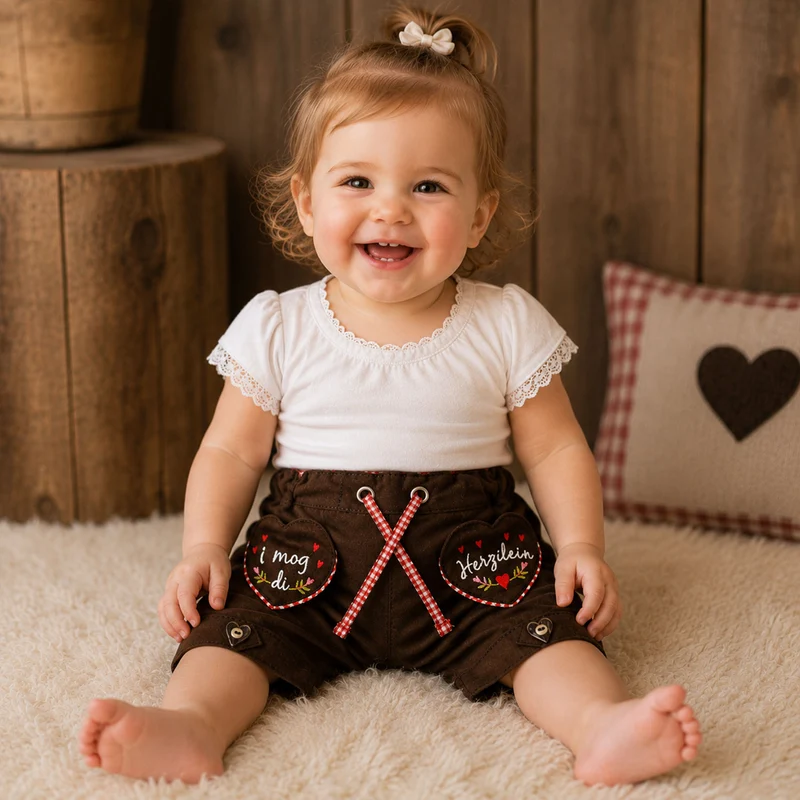 BONDI Mädchen Kunstleder Shorts Hose "Alpenglück" 86764 | Braun