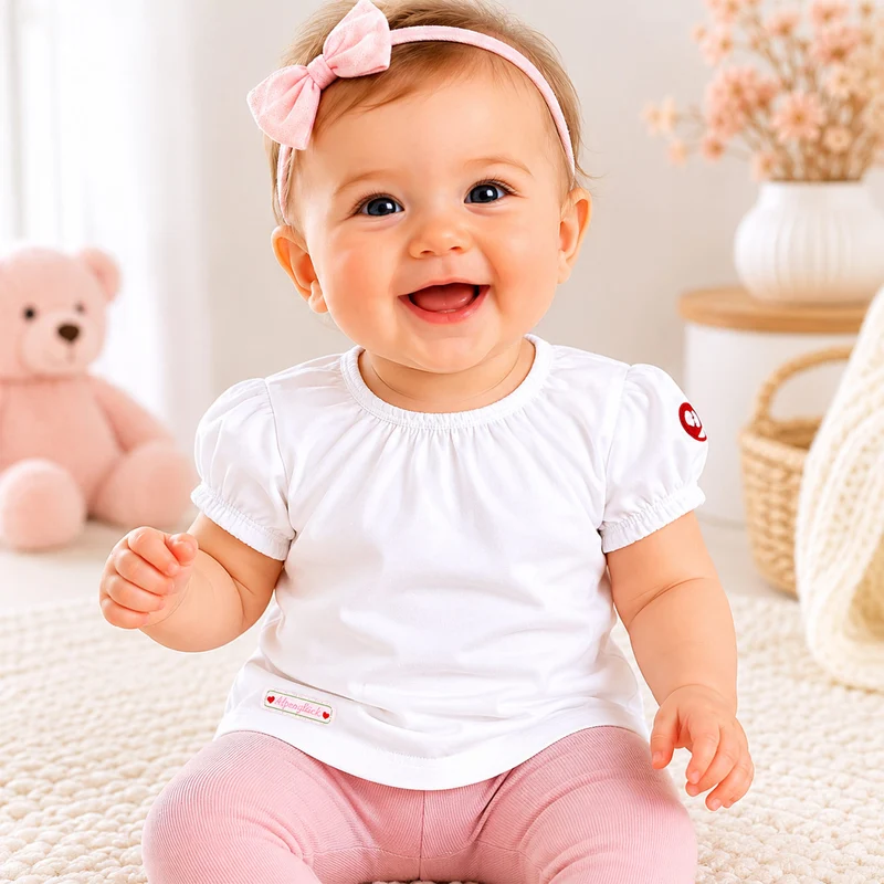BONDI Baby Mädchen Halbarm Unterziehshirt 86847 | Weiß
