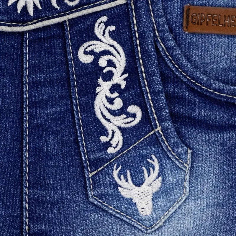 BONDI Jungen Trachten Jeans Bermuda "Gipfelkraxler" 91728 | Blue Denim