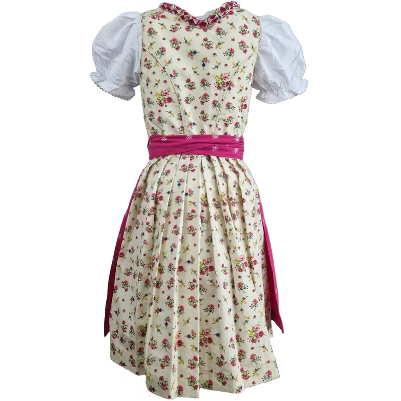 MADDOX Kinder Dirndl "Hellen" 3-tlg. mit Bluse | Creme Pink